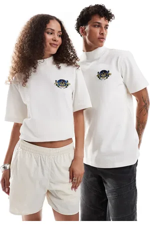 adidas Camiseta blanca unisex con logo de -Blanco