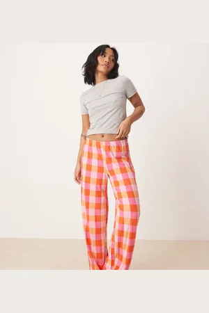 Urban Threads Pantalones rojos a cuadros vichy de Petite (parte de un conjunto)