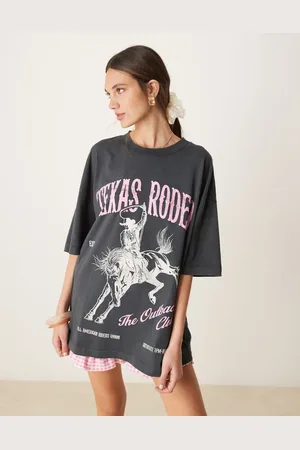 ASOS Camiseta lavado extragrande con estampado gráfico "Texas Rodeo" de