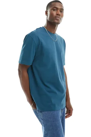 ASOS Camiseta azul turquesa holgada de tejido grueso de 240 g/m2 de