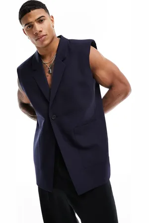 ASOS Americana sin mangas de corte slim con hombreras de