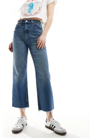 ASOS Vaqueros capri azul medio oscuro de pernera recta de