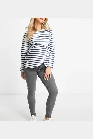 ASOS Vaqueros grises de corte pitillo Ultimate de ASOS DESIGN Maternity