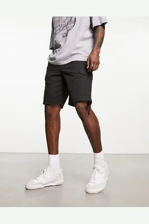 JACK & JONES Pantalones cortos cargo negros con cordón ajustable de Intelligence