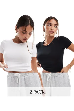 ASOS Pack ahorro de 2 camisetas cortas entalladas de -Multicolor