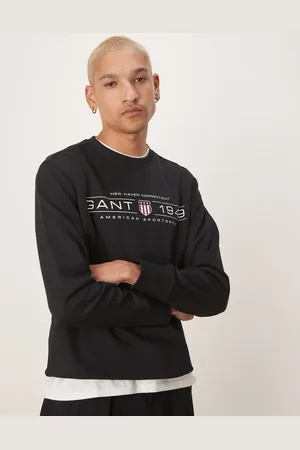 GANT Sudadera negra con logo de escudo 1949 de