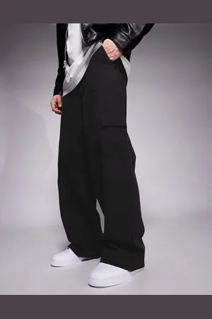 ASOS Pantalones cargo negros sin cierres muy holgados de