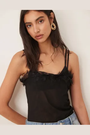 ASOS Body de malla con ribete de encaje de