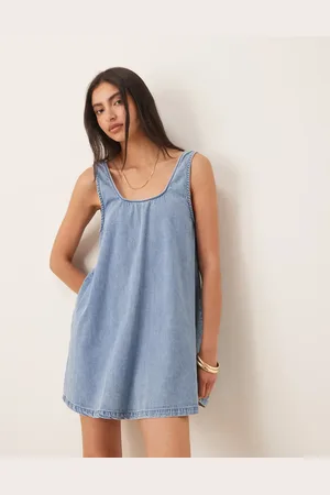 ASOS Vestido con lavado , cuello ancho y espalda baja de