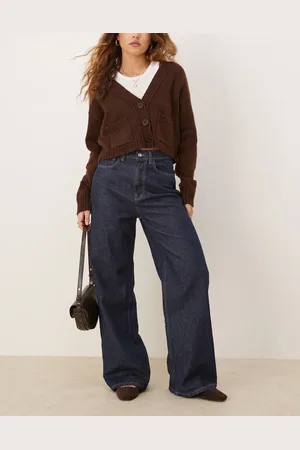 ASOS Vaqueros añil holgados de talle alto de