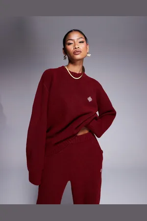 The Couture Club Jersey extragrande de punto mullido de (parte de un conjunto)-Rojo