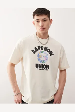 A Bathing Ape Camiseta blanco hueso con logo Union de