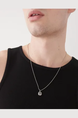 FADED FUTURE Collar de cadena con colgante de moneda grabada de