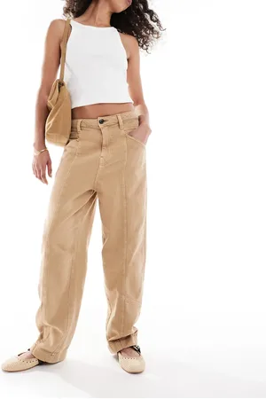 ASOS Pantalones color de corte barrel con costuras de -Multicolor