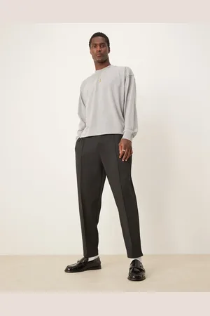 ASOS Joggers negros de corte tapered holgado con jaretas de tejido efecto neopreno de