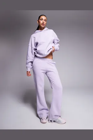 Kaiia Joggers lilas y rosas con detalle de bolsillo y logo bordado estilo remolino Studio de (parte de un conjunto)-Morado
