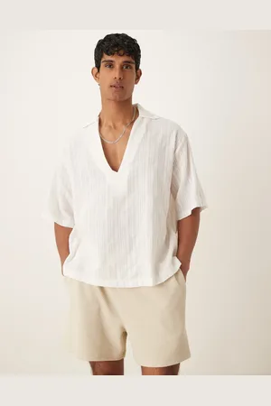 ASOS Camisa blanca extragrande sin cierres de tejido texturizado de -Rosa