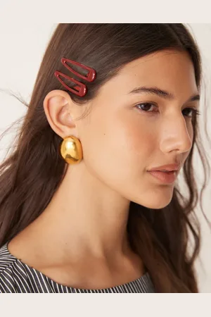 DesignB London Pack de 6 pinzas para el cabello de -Rojo