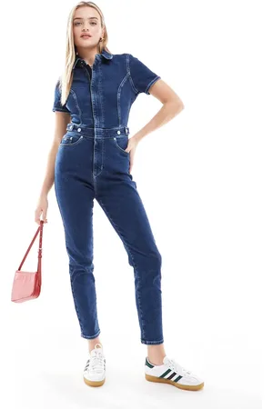 Tommy Hilfiger Mono vaquero largo entallado con lavado medio de -Azul