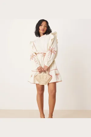 Never Fully Dressed Vestido corto blanco marfil con diseño bordado de Petite