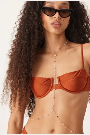 ASOS Cadena corporal dorada de varias hileras con piedras semipreciosas de imitación de