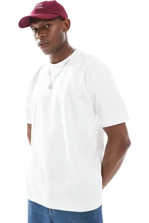 Hollister Camiseta blanca de corte cuadrado y manga corta de