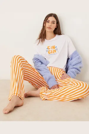 Urban Threads Pantalones a rayas naranjas de (parte de un conjunto)