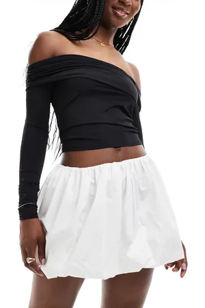 ASOS Minifalda blanca con diseño abombado de
