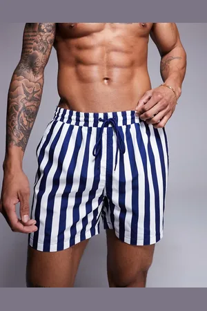South Beach Shorts de baño marino a rayas en contraste de
