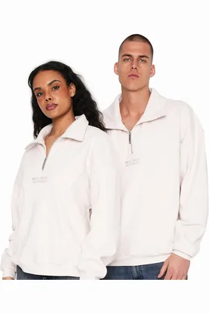 Multiply Apparel Polo blanco hueso extragrande con media cremallera Day Explorer de
