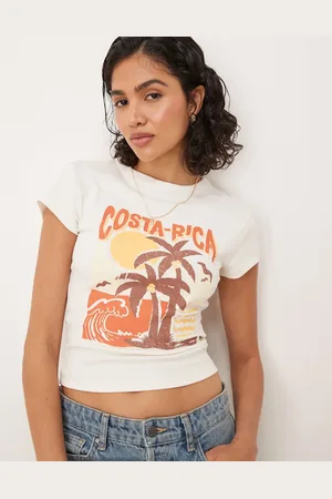 ASOS Camiseta color con diseño encogido y estampado gráfico "Costa Rica" de -Multicolor