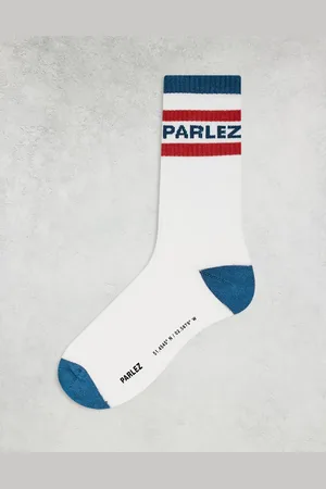Parlez Calcetines azul claro y multicolores con rayas en contraste Strive de