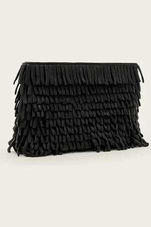 AllSaints Bolso clutch con flecos Bettina de