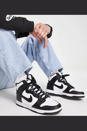 Nike Zapatillas de deporte blancas y negras Dunk High Retro de
