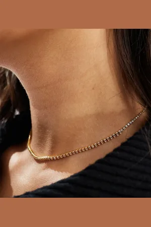 Accessorize Gargantilla chapada en oro con cristales de la colección Z de