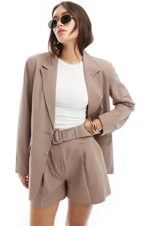 ASOS Americana de sastre color de mezcla de lino de (parte de un conjunto)-Beis neutro