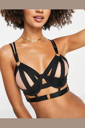 Hunkemöller Sujetador largo de copas abiertas con diseño de tiras Athena de