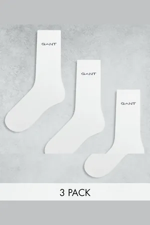 GANT Pack de 3 pares de calcetines deportivos blancos con logo de