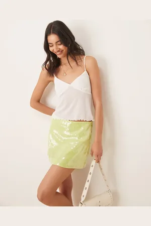 ASOS Top blanco de tirantes de canalé de