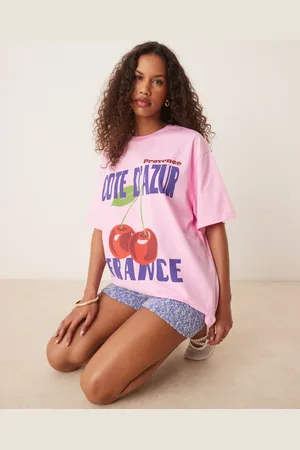 ASOS Camiseta extragrande con estampado gráfico de cereza de