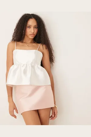 Gina Tricot Top con sobrefalda voluminosa de satén de