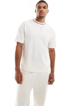ASOS Camiseta color crema holgada de piqué de -Blanco
