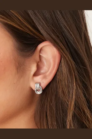 ASOS Pendientes pequeños plateados de estilo aldaba de
