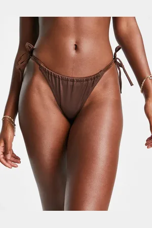 Monki Top de bikini triangular en marrón - MARRÓN