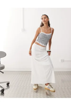 Monki Falda larga blanca vaporosa de