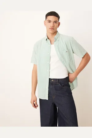 GANT Camisa a rayas de manga corta con logo de escudo de sirsaca de