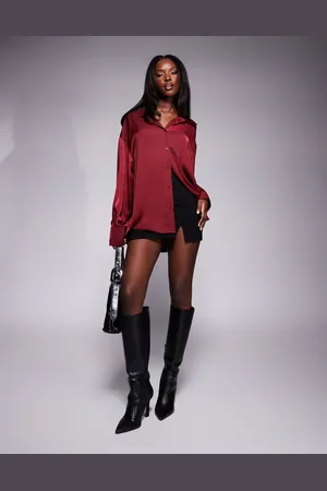 ASOS Camisa de satén de -Rojo