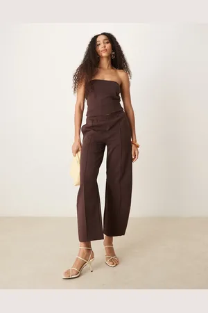 ASOS Joggers marrón de pernera barrel de punto entrelazado de (parte de un conjunto)