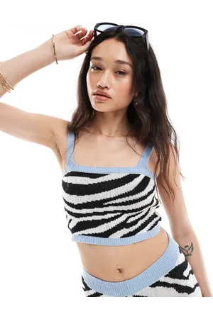 ASOS Top corto de tirantes con de punto de -Multicolor