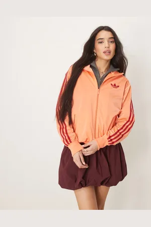 adidas Chaqueta de chándal naranja y roja Firebird Loose de
